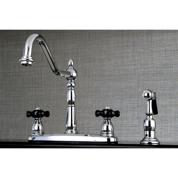 Kingston Brass Duchess Double Handle Kitchen Faucet with Side Spray
